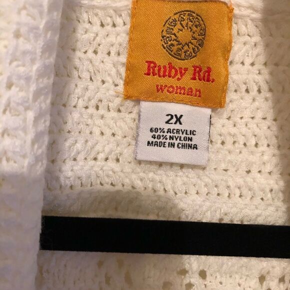 Ruby Rd Boho Fringe Sweater 2X - Picture 2 of 5